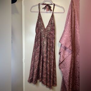 Elegant Pink Patterned Dress